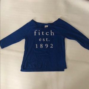 Abercrombie girls blue top with lettering